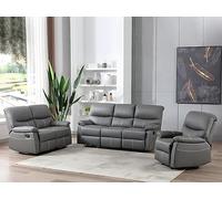 Unique Sofá relax piel sintética 3 plazas gris 183x90cm