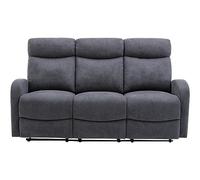 Vente-unique-Sofá Relax de 3 plazas de Tela Gris Evelyn