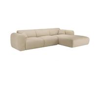 Vente-unique-Sofá rinconera ángulo Derecho de Tela Beige POGNI de Maison Céphy