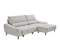 Vente-unique-Sofá rinconera Derecha Relax con Asiento Deslizante en Tela Beige ELOSIA