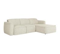 Vente-unique-Sofá rinconera Derecho de Tela Beige Jaspeada DIOMARO