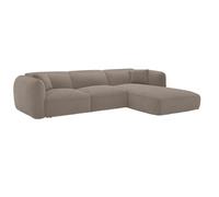 Vente-unique-Sofá rinconera Derecho de Tela Color Topo CAMILIO de Maison Céphy