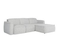 Vente-unique-Sofá rinconera Derecho de Tela Gris Jaspeado DIOMARO