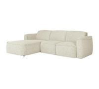 Vente-unique-Sofá rinconera Izquierda de Tela Beige Jaspeado DIOMARO