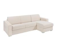 Vente-unique-Sofá rinconera Reversible de Apertura r·pida en Tela Beige - Somier de l·Minas Anchas 140 cm - ColchÛn 18 cm - CALITO