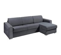 Vente-unique-Sofá rinconera Reversible de Apertura r·pida en Tela Gris Antracita - Somier de l·Minas Anchas 160 cm - ColchÛn 18 cm - CALITO