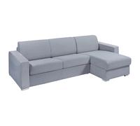 Vente-unique-Sofá rinconera Reversible de Apertura r·pida en Tela Gris - Somier de l·Minas Anchas 140 cm - ColchÛn 14 cm - CALITO