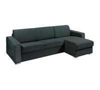 Vente-unique-Sofá rinconera Reversible de Apertura r·pida en Tela Verde sapin - Cama 140 cm - ColchÛn 14 cm - CALITO