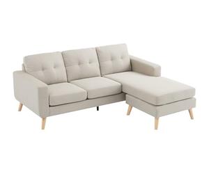 Vente-unique-Sofá rinconera Reversible de Tela Beige Bartolome