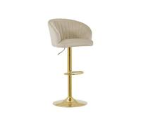 Vente-unique - Taburete Alto Doraliz - L 54cm x A 52cm x H 105cm - Terciopelo - Beige