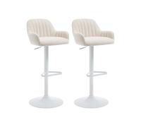 Vente-unique - Taburete Alto Eleana - L 47cm x A 49cm x H 106cm - poliéster - Crema