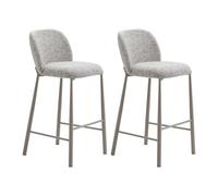 Vente-unique - Taburete Alto Jizak - L 49cm x A 54cm x H 100.5cm - poliéster - Beige