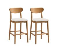 Vente-unique - Taburete Alto Lerania - L 49cm x A 52.5cm x H 107.5cm - poliéster - Crema