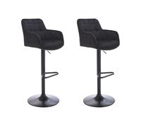 Vente-unique - Taburete Alto Pega - L 50cm x A 49cm x H 113cm - Terciopelo - Negro