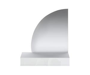 Vente-unique - Tocador con Espejo e iluminaciÛn LED - 2 cajones - Blanco Brillante - JINEZA