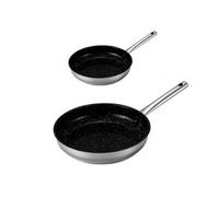 Venteo Kitchenpro - Sartén Sartenes Saludables Acero Inoxidable, 20 cm y 24 cm, Revestimiento Cerámico Antiadherente, Apto para Todos los Fuegos Inducción/Vitro Cerámica/Electricidad/Gas