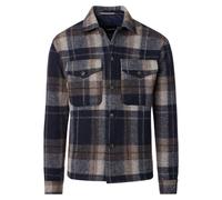 Venti Hombre Chaqueta de Camisa Overshirt Regular Fit Azul Braun de Cuadros