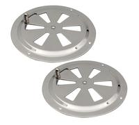 Ventilación con persianas, 2 rejillas de ventilación, de aire de acero inoxidable con cerradura de 5 pulgadas, placa de redonda ajustable, placa de ventilador para ahumador, b