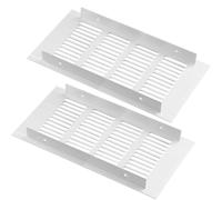 Ventilación de aire de 2 piezas de aire 7.87x4 pulgadas de aleación de aluminio Ventilación de Ventilamiento de Puerta blanca rectangular para el gabinete Accesorios de hardware del