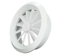 Ventilación de aire redonda de ABS con control de flujo de aire ajustable y diseño de tornillo oculto para una distribución uniforme del aire en espacios comerciales o residenciales, color blanco