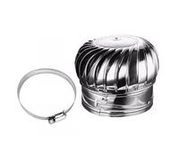 Ventilación De Techo Turbina Acero Inoxidable,Ventilador Giratorio,Funcionamiento Silencioso A Prueba Lluvia,con Abrazaderas For Cobertizo Humos Tubería Secadora Doméstica(Diameter 110mm)