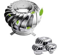 Ventilación giratoria para chimeneas Ventilador de techo ático turbina eólica acero inoxidable, plateado, 110-400mm(110mm/4.3 in)