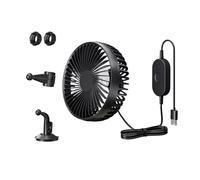 Ventilador AC para coche | Potente ventilador asiento trasero | 3 velocidades potente circulador de aire USB recargable, ventosa enfriador para viajes reposacabezas coche sedán