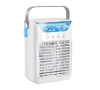 Ventilador Acondicionador de Aire Portátil 4 en 1, 700ML Humidificador de aire frío de 3 velocidades con 2 nieblas frías, Enfriador de Aire de Hielo con Alimentación USB