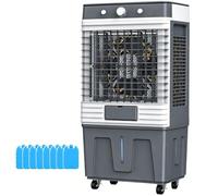 Ventilador Aire Frio con Agua De 50 L, 3 Velocidades, Ventilador Hielo Ruedas de 360° y Ventana Indicadora Del Nivel de Agua