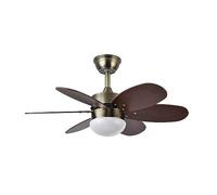 Ventilador ALVES cuero con luz y motor DC FABRILAMP