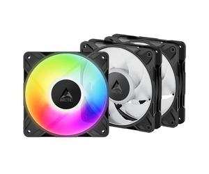 Ventilador Arctic P12 PRO PWM PST ARGB 120mm (Pack 3) - Negro