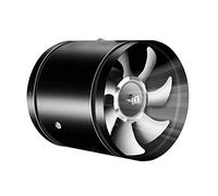 Ventilador axial de tubo de 100 mm de diámetro, ventilador de extracción, 25 W, para baño, inodoro, cocina, invernadero, tienda de campaña, garaje (100 mm, negro)