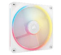 CORSAIR iCUE Link LX140-R RGB 140mm PWM Ventilador Invertido - Ventilador Individual - Bajo Ruido, CORSAIR Cojinete de Domo Magnético, Doble Hebilla Luminosa, Tornillo QuikTurn, Modo Cero RPM - Blanco