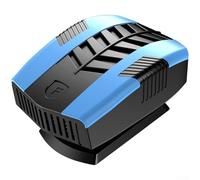 Ventilador calefactor PTC montado en vehículo de 12 V con salida de calor rápida de 1800 W, modos de temperatura duales, flujo de aire ajustable de 360° para descongelar el parabrisas (negro azul)