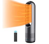 Ventilador calefactor sin aspas,refrigeración y calefacción,ventilador calefactor de torre oscilante de 80° sin aspas,ventilador silencioso,3 calefacciones/8 velocidades/temporizador 8H/pantalla LED
