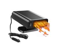 Ventilador Calefactor y Enfriador para Coche de 120 W con Doble Modo, Ventilador de Aire Portátil de 12 V con Base Giratoria de 360 para Coches,