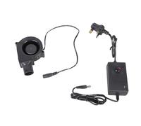 Ventilador centrífugo de velocidad variable de 12 V para acampar al aire libre y parrilla de barbacoa, arrancador de carbón con flujo de aire de 20 CFM ventilador al aire libre