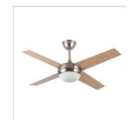 Ventilador CIRO niquel, con motor DC y luz FABRILAMP