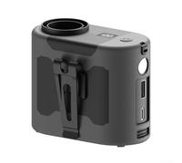 Ventilador colgante de cintura al aire libre 10000MAh con luz LED y función de banco, dispositivo de enfriamiento ABS portátil para actividades deportivas en verano (gris)