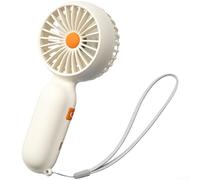 Ventilador compacto recargable por USB con 5 fuerzas de viento ajustables, estructura optimizada de 5 cuchillas y rendimiento de flujo de aire consistente (blanco)
