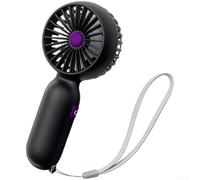 Ventilador compacto recargable por USB con 5 fuerzas de viento ajustables, estructura optimizada de 5 cuchillas y rendimiento de flujo de aire consistente (negro)