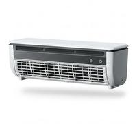 Ventilador con aire acondicionado, ventilador portátil con aire acondicionado para dormitorio enfriador por nebulización para montar en la pared recargable 6000 mAh sin necesidad de taladrar; blanco