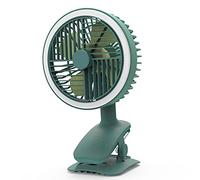 Ventilador con clip alimentado por USB, ventilador de escritorio, cochecito con rotación de 360°, eléctrico silencioso personal, 3 velocidades, para biblioteca, dormitorio, campamento, enchufe con de