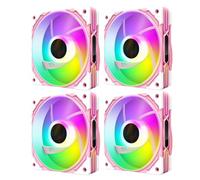 Ventilador Con Cubierta De 120mm, 5V, 3 Pines, Sincronización ARGB, Control PWM, Ventiladores De Pc Direccionables, Rodamiento FDB For Carcasa De Ordenador (Color : C Pink, Size : 4 Pack)
