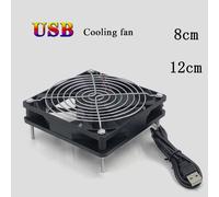 Ventilador con cubierta de PC para ordenador, 8/12cm, 12V, alimentado por USB, para receptor, DVR, Xbox, TV Box, enrutador, chasis silencioso 12cm fan