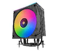 Mars Gaming MCPU-LCD, Disipador CPU 300W TDP, 6x Heatpipes HCT, Ventilador 120mm, Pantalla LCD, ARGB Dual Zone Infinity Mirror, Núcleo de Cobre Hiperbalanceado, Compatibilidad Intel y AMD, Negro
