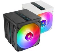 Mars Gaming MCPU-LCDPRO, Disipador CPU Doble Torre 380W TDP, 8x Heatpipes HCT, 2x Ventiladores 120mm PWM FDB, Pantalla LCD XL, Iluminación ARGB Infinity Mirror, Compatibilidad Intel y AMD, Negro