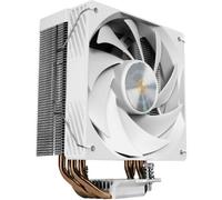 Mars Gaming MCPU-X4, Disipador CPU 230W TDP, 4x Heatpipes HCT Nueva Generación, Ventilador PWM SI Extreme-Silence 120mm, Núcleo de Cobre Hiperbalanceado, Compatibilidad Universal Intel y AMD, Blanco