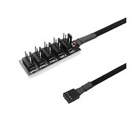 Ventilador con funda Compatible With PC, Cable de alimentación con funda, divisor de concentrador, Cable de extensión, adaptador divisor, controlador de 1 a 5 vías, 4 pines, ventilador enfriador de CP