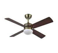 Ventilador con motor DC SOFIA Cuero 4 Aspas FABRILAMP